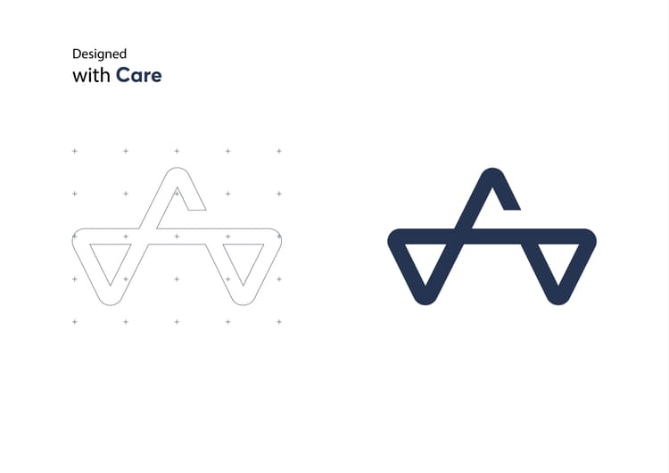 Designed with Care - logo outline and solid