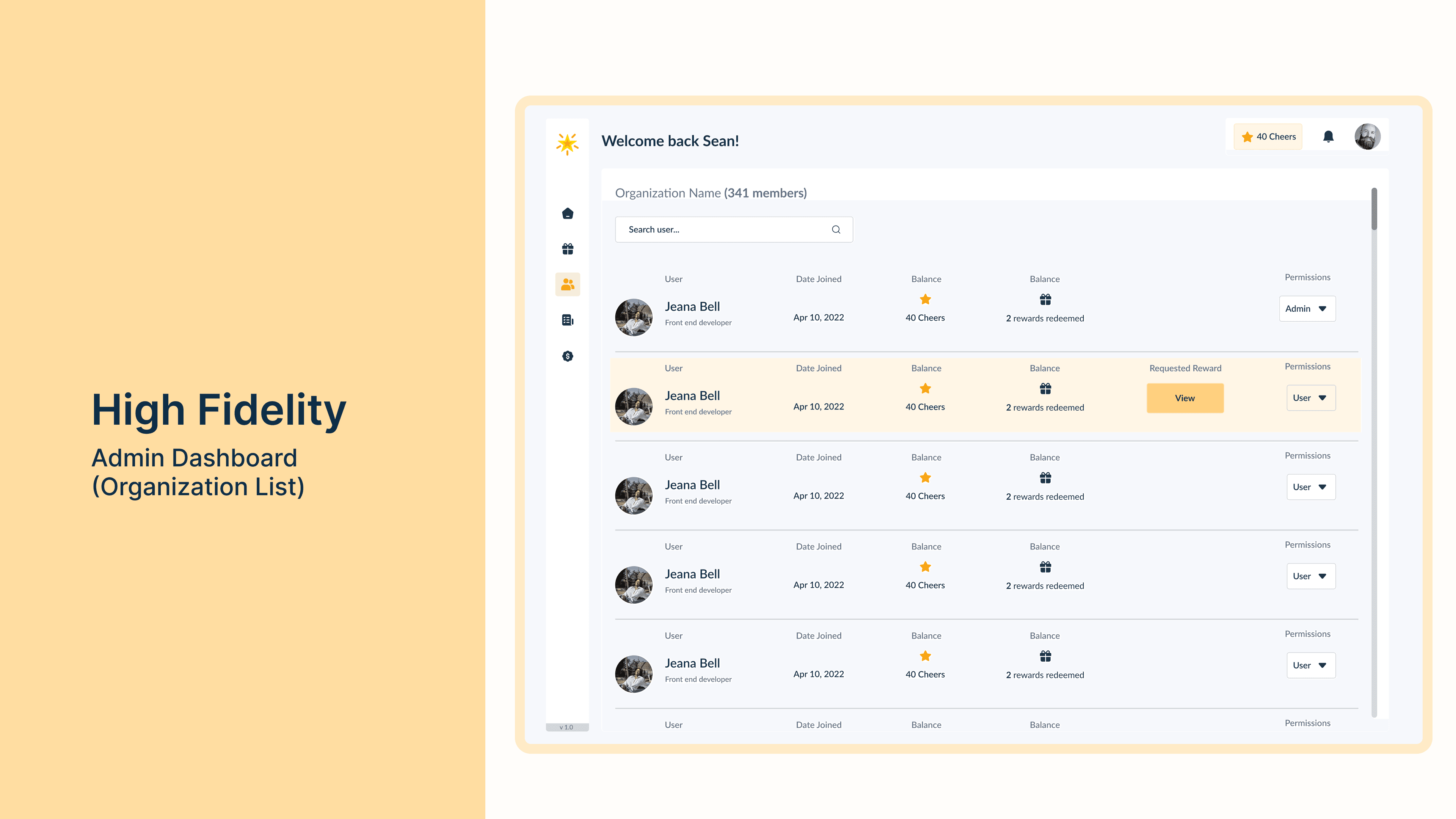 User persona - Sean, Head of people's team