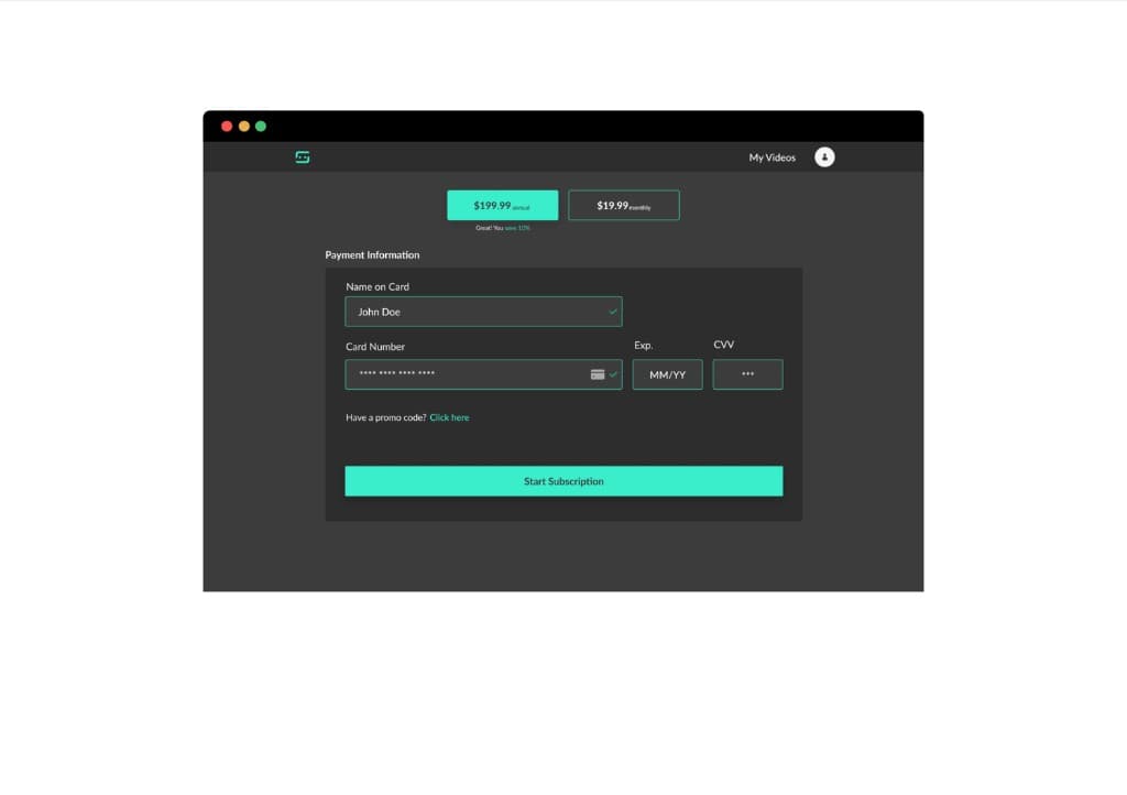 Subeo Checkout - Payment Information